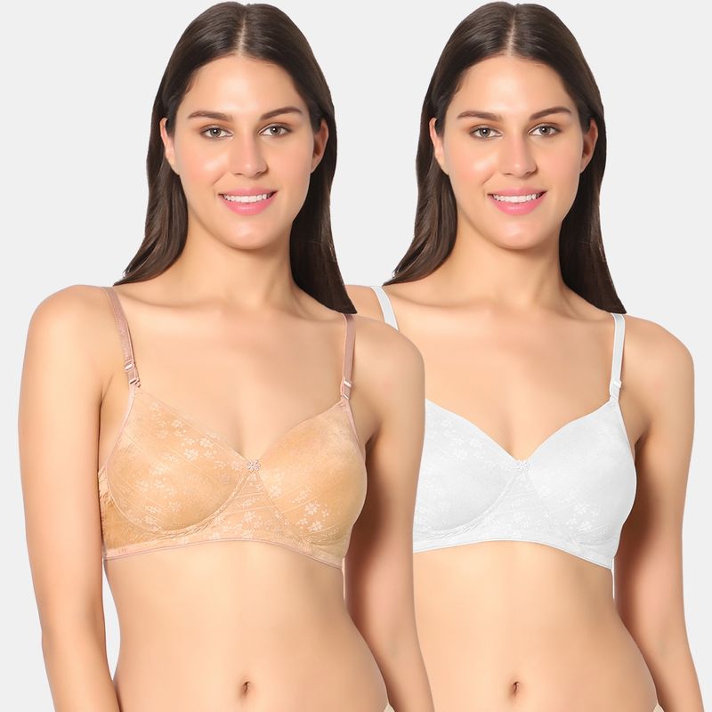 Sonari Womens Padded T-Shirt Bra - Multi-Color (Pack of 2) (30C)