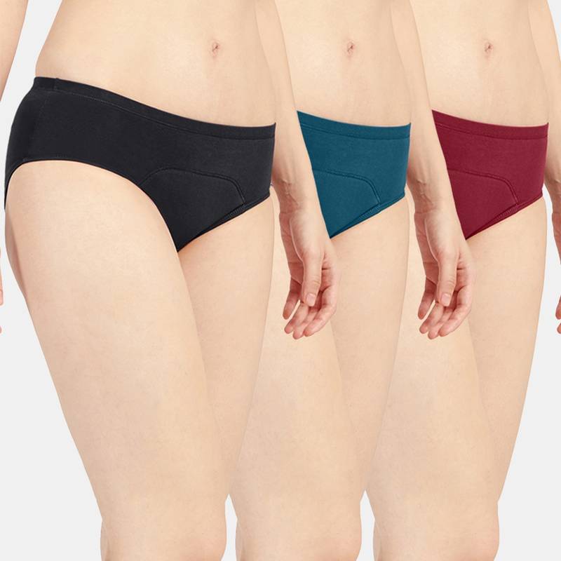 Sonari Sara Period Panties Menstrual Heavy Flow Underwear Leakproof Hipster (Pack of 3) (L)