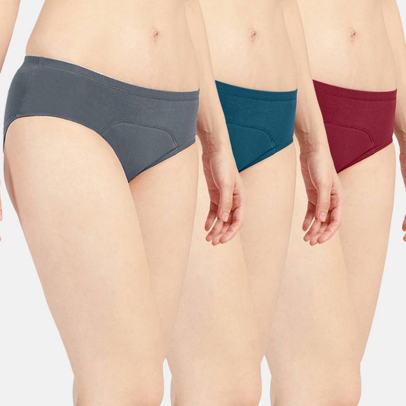 Sonari Sara Period Panties Menstrual Heavy Flow Underwear Leakproof Hipster (Pack of 3) (L)