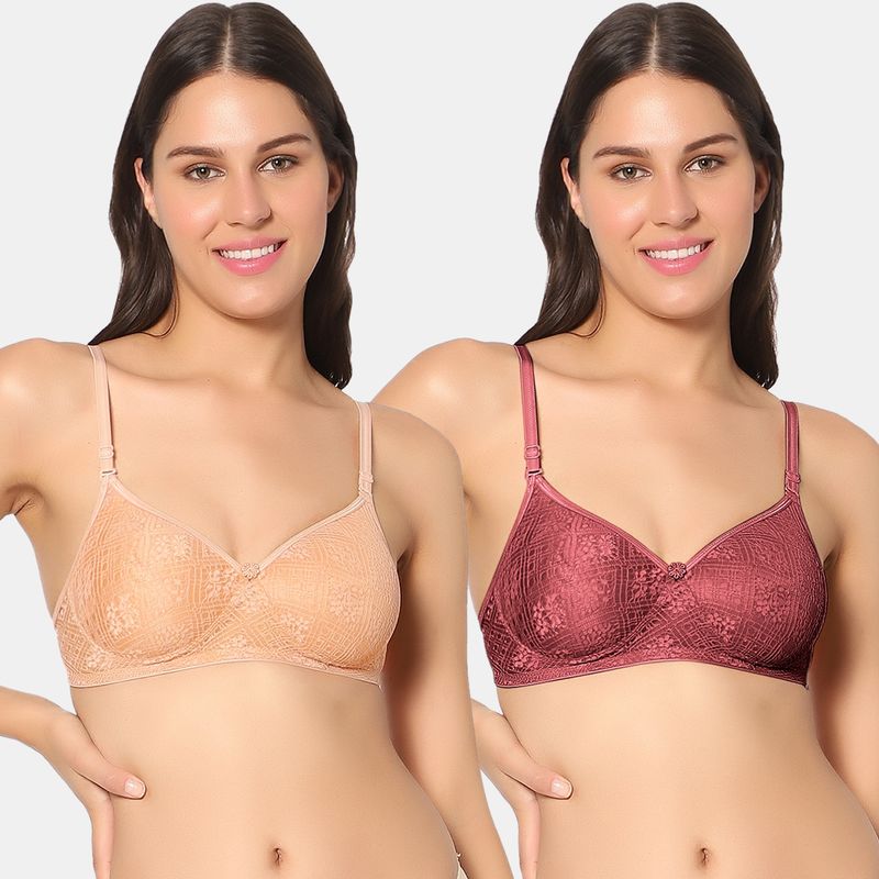 Sonari Scotch Womens Padded Net Bra - Multi-Color (Pack of 2) (30C)