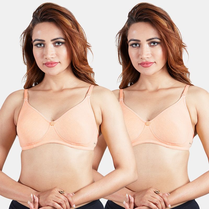 Sonari Silver Womens Non-Padded T-Shirt Bra - Peach (Pack of 2) (30B)