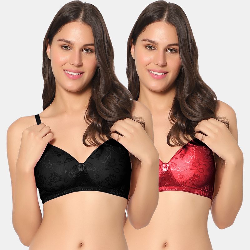 Sonari Soda Womens Padded T-Shirt Bra - Multi-Color (Pack of 2) (32B)