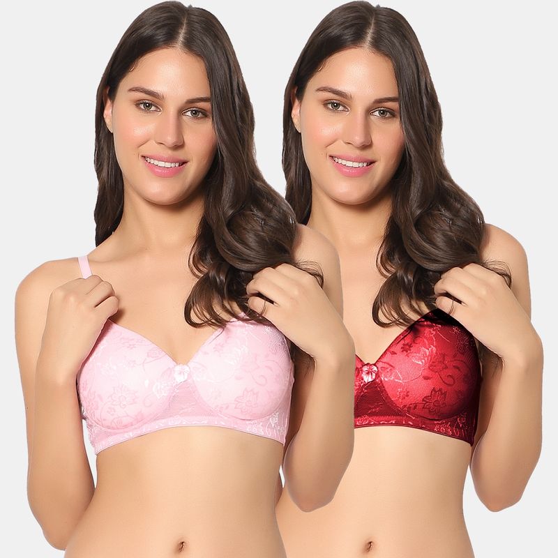 Sonari Soda Womens Padded T-Shirt Bra - Multi-Color (Pack of 2) (32B)