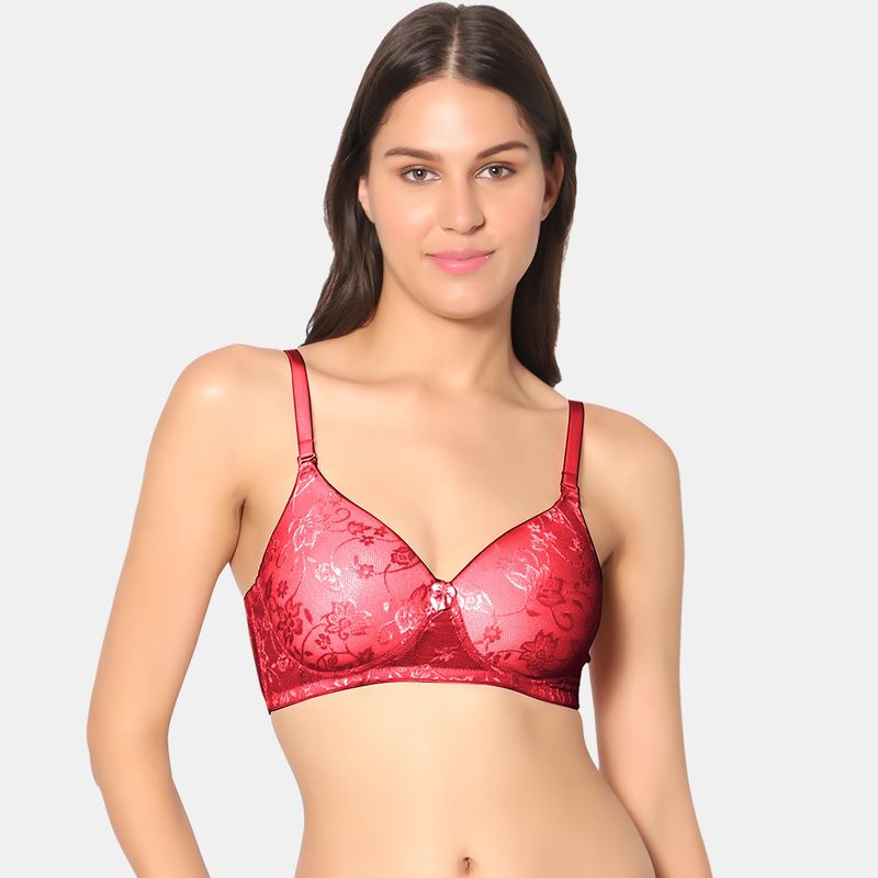 Sonari Soda Womens Padded T-Shirt Bra - Red (32B)