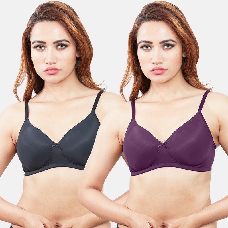 Sonari Yana Womens Padded T-Shirt Bra - Multi-Color (Pack of 2) (32B)