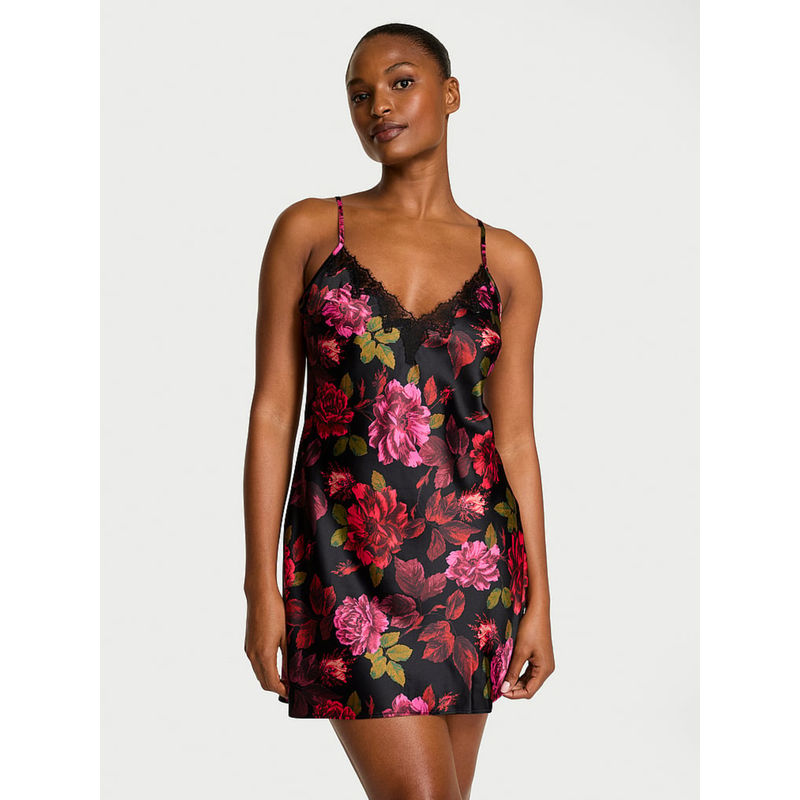Buy Victoria's Secret Black Very Sexy Satin Rose Lace-Trim Mini