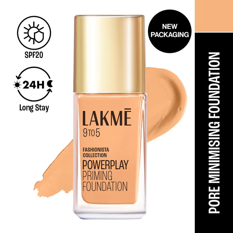 Lakme 9 To 5 Powerplay Priming Foundation Built In Primer Long Lasting SPF 25 Warm Light
