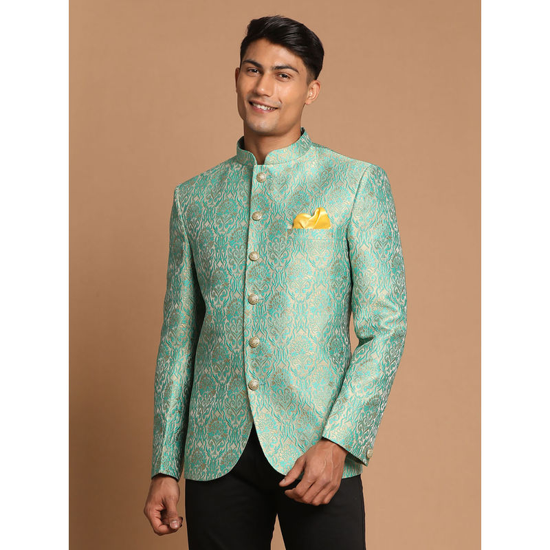 Vastramay Men&#x27;s Turquoise Jodhpuri (XL)