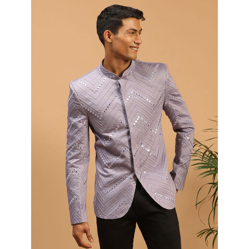 Vastramay Men's Purple Viscose Jodhpuri (XL)