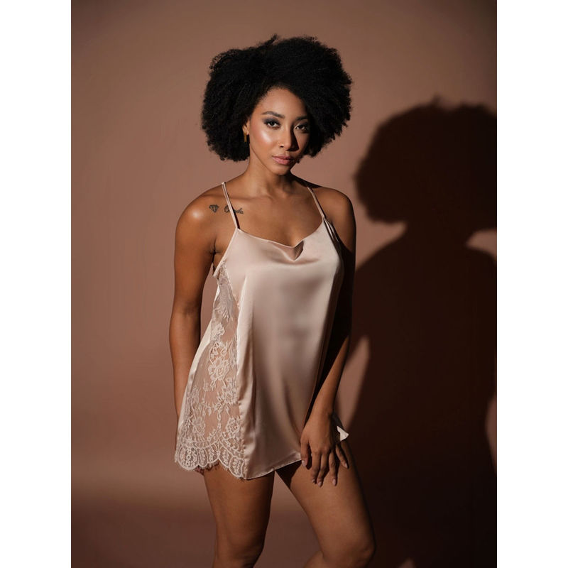 Mysthelle Nude Solid Babydoll (S)