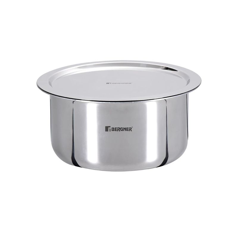 Bergner Tripro Triply Tope Patila with Lid Induction Base, Silver (20 cm)