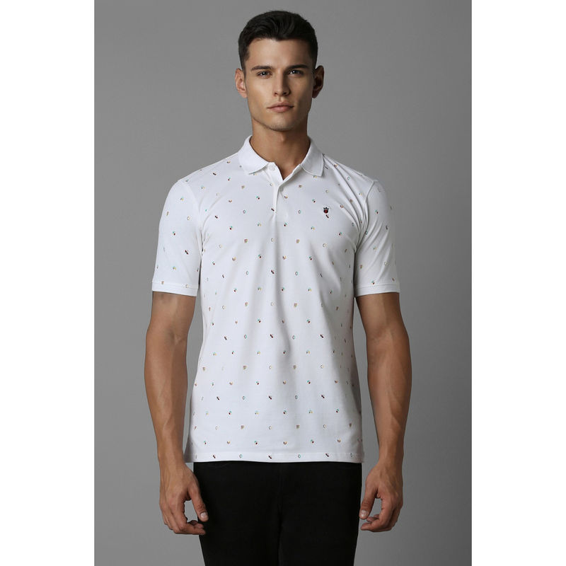 Louis Philippe Men Printed Polo T-Shirt (S)