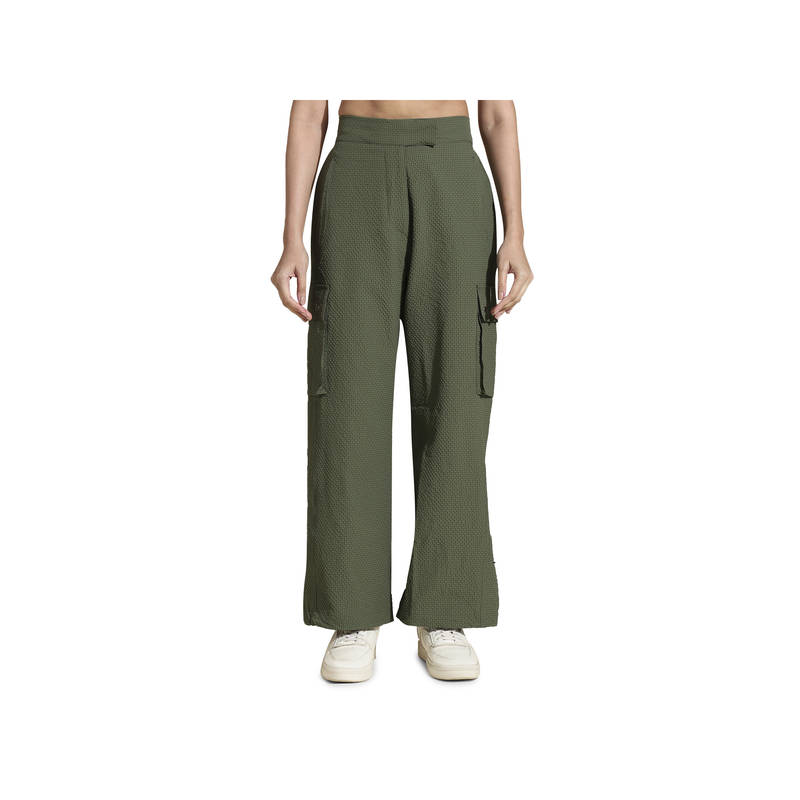 Silvertraq Camo Green Polyester Textured Trackpant (L)