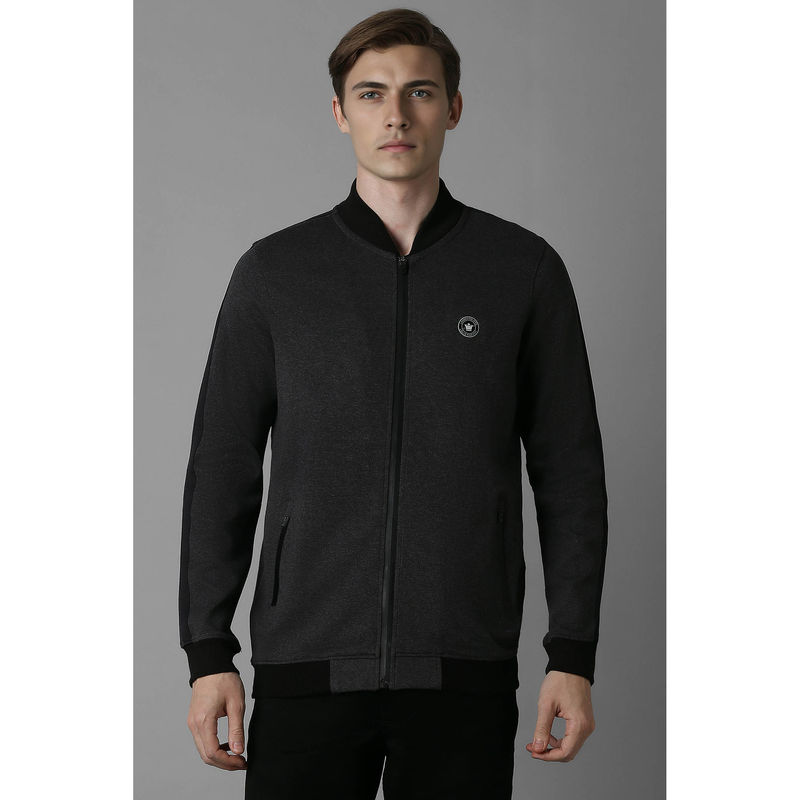 Louis Philippe Men Grey Regular Fit Solid Full Sleeves Jacket (S)