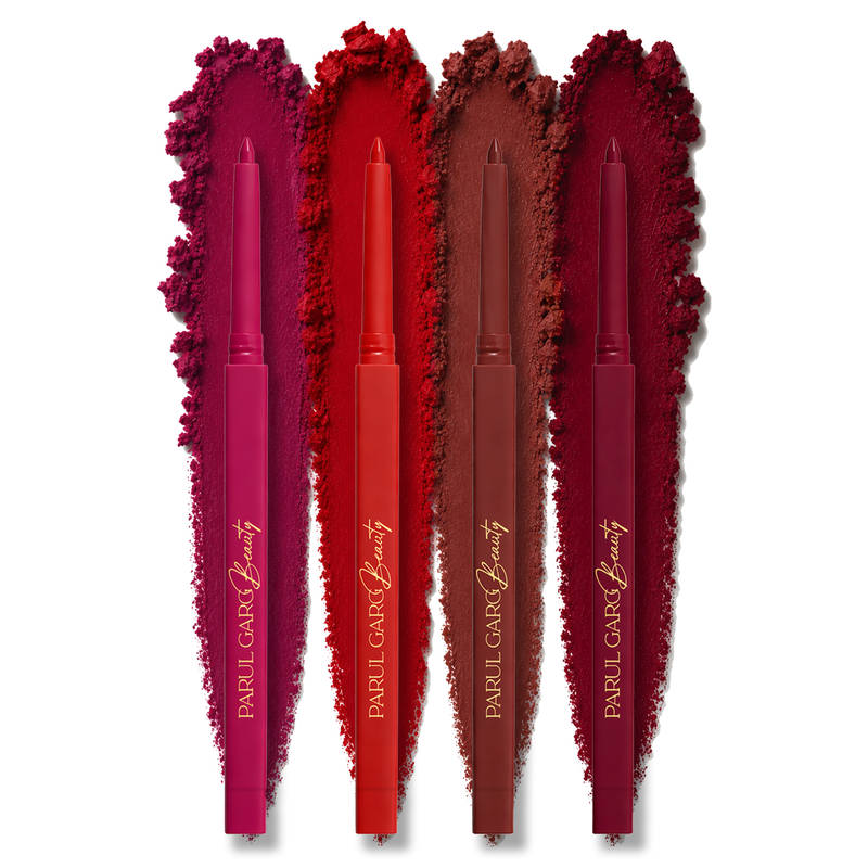 Parul Garg Beauty Deep Bolds Lip Liner Pack of 4 - Highly Pigmented, Smooth Glide Lip Pencil