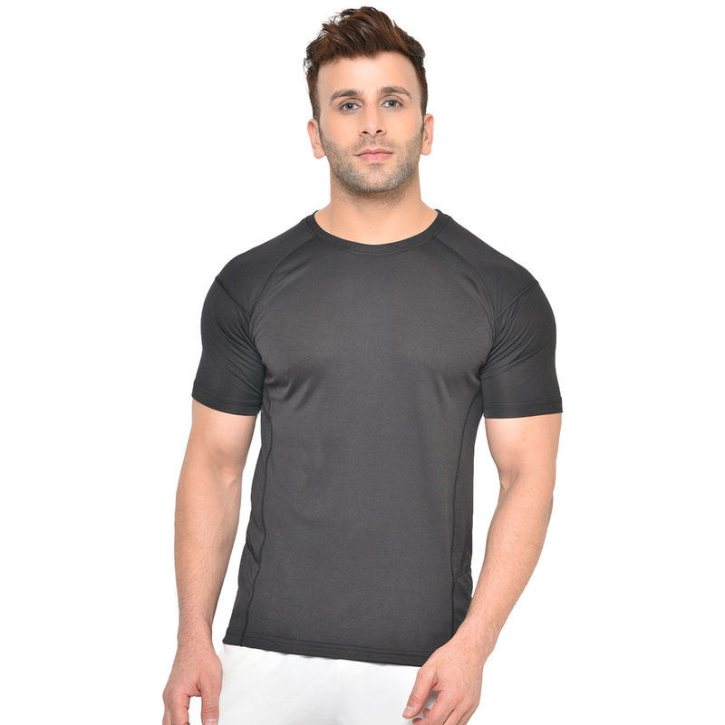 CHKOKKO Men Round Neck Regular Dry Fit Gym Sports T-Shirt (M)