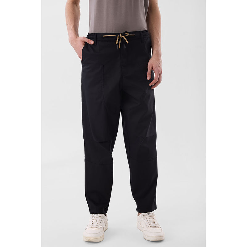 Snitch Black Solid Relaxed Casual Cargo Pant for Men (32)