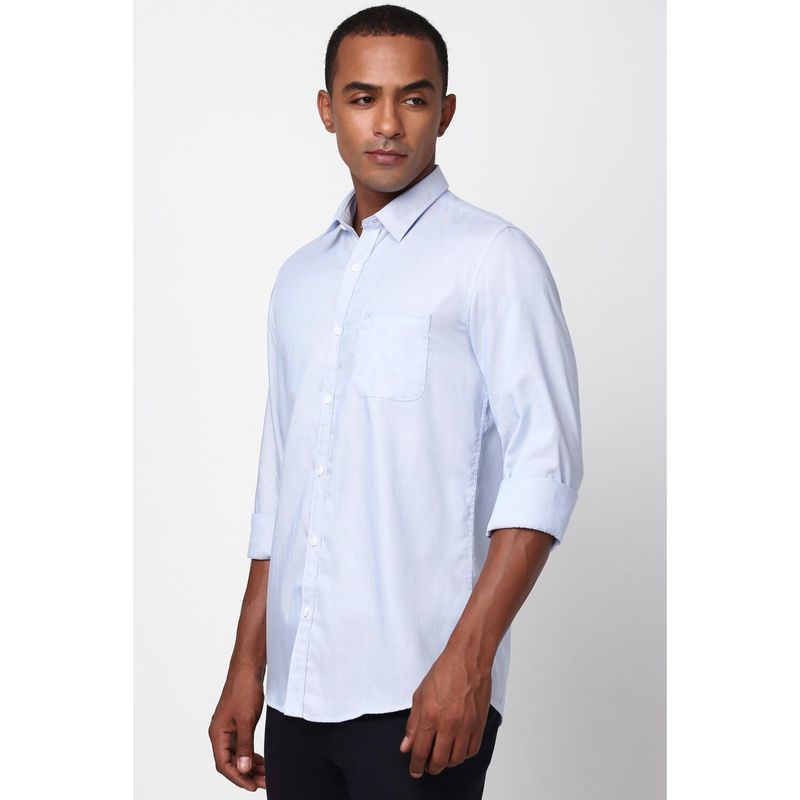 Peter England Men Blue Slim Fit Stripe Shirt (42)