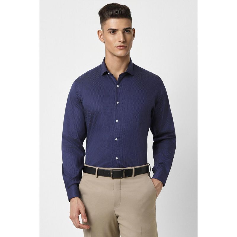 Peter England Men Navy Slim Fit Formal Shirt (39)