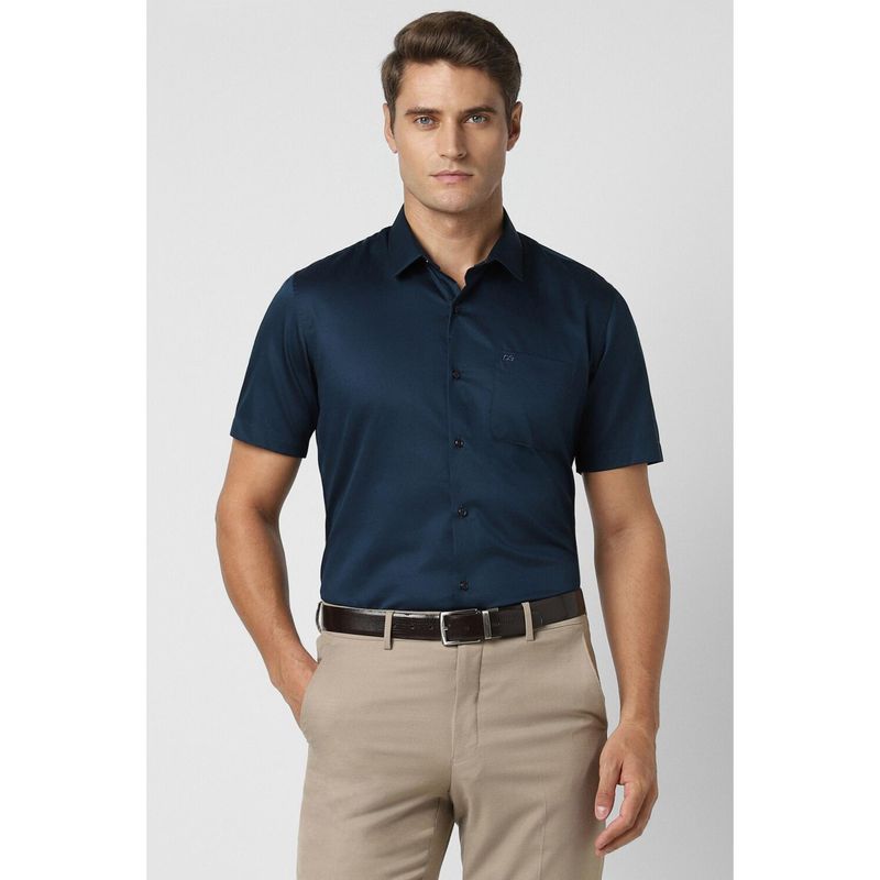 Peter England Men Navy Blue Regular Fit Formal Shirt (42)