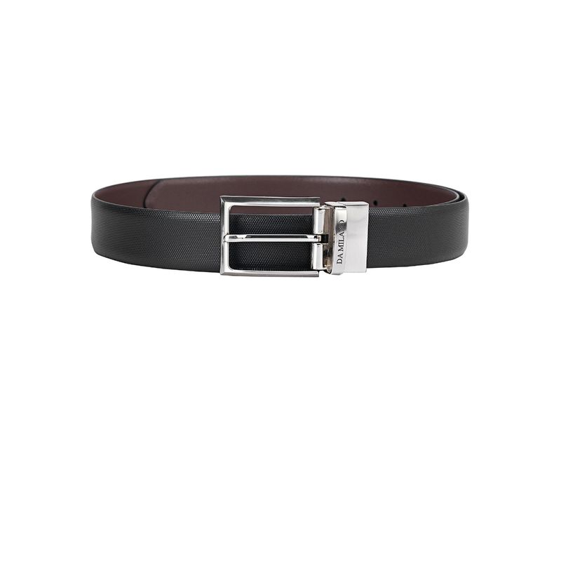 Da Milano Genuine Leather Black & Brown Reversible Belt (90CM)
