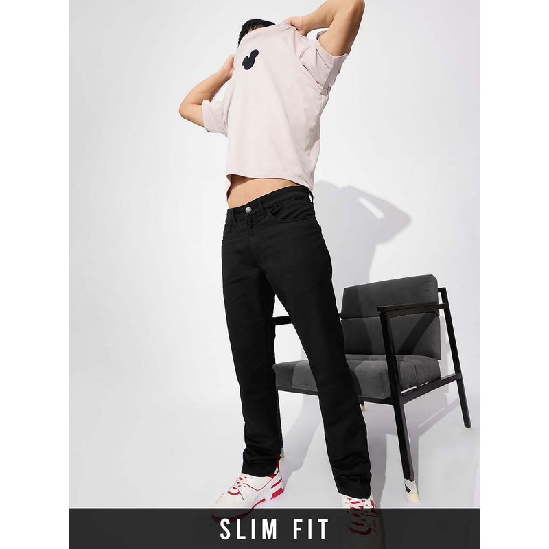 The Souled Store Originals Denim: Black Slim Fit Men's Jeans (34)