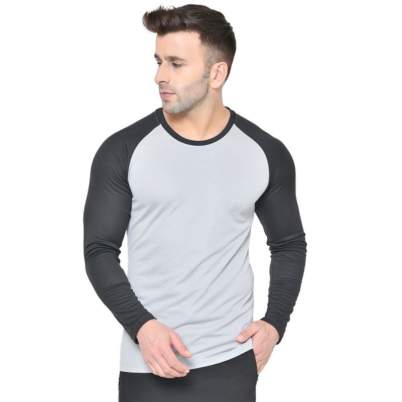 CHKOKKO Grey Men Gym T-Shirt (L)