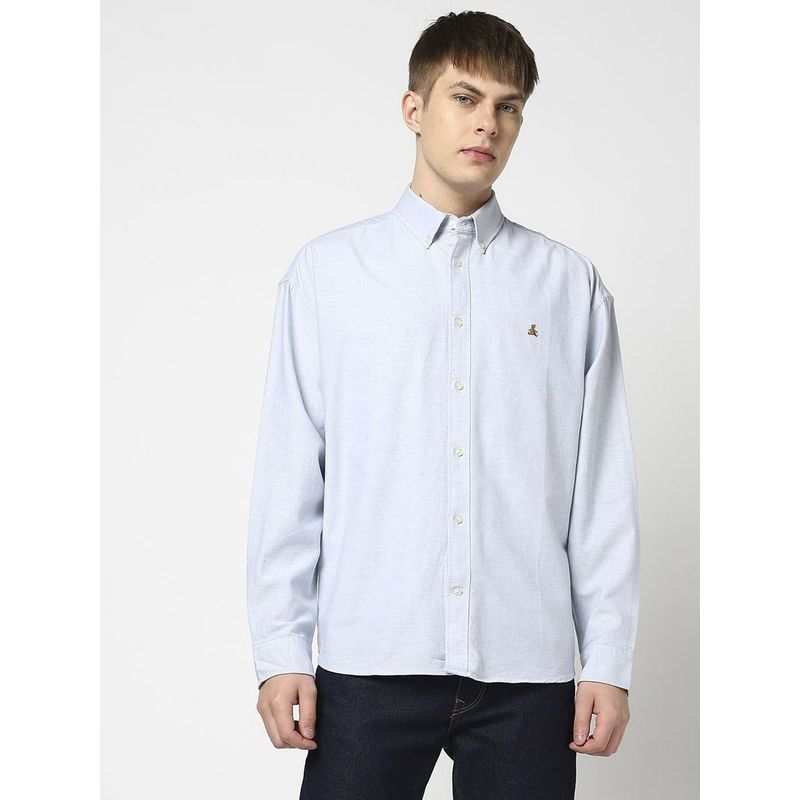 GAP Blue Men's Button-Down Full Sleeve Shirt (M)
