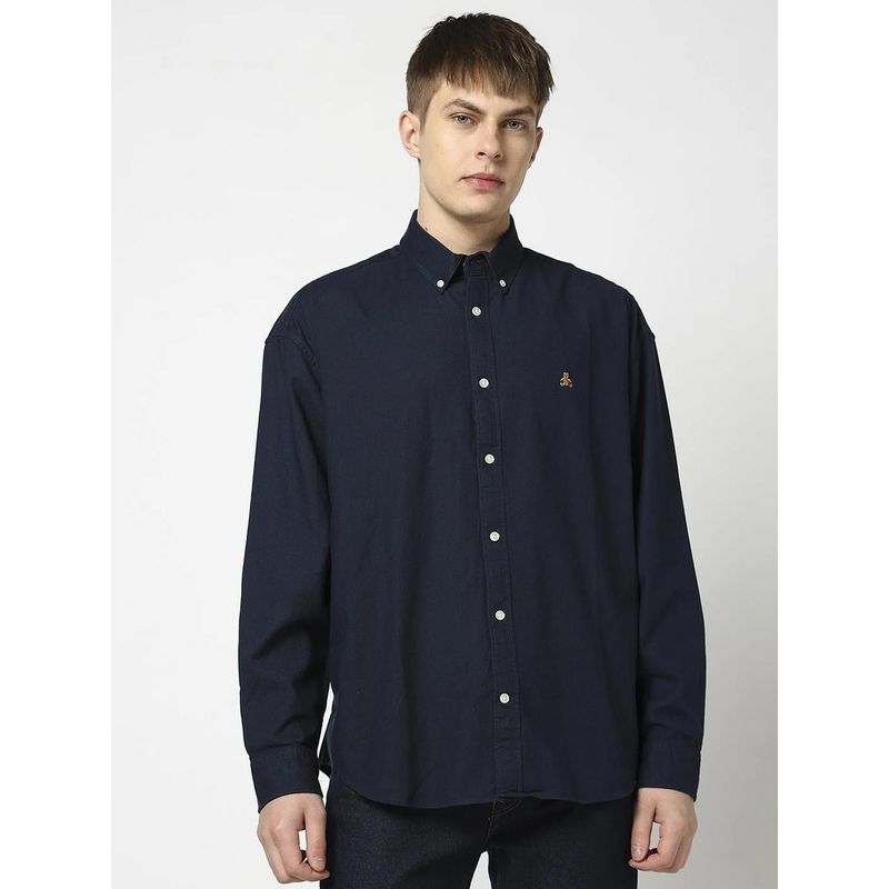 GAP Navy Blue Men's Button-Down Full Sleeve Shirt (M)