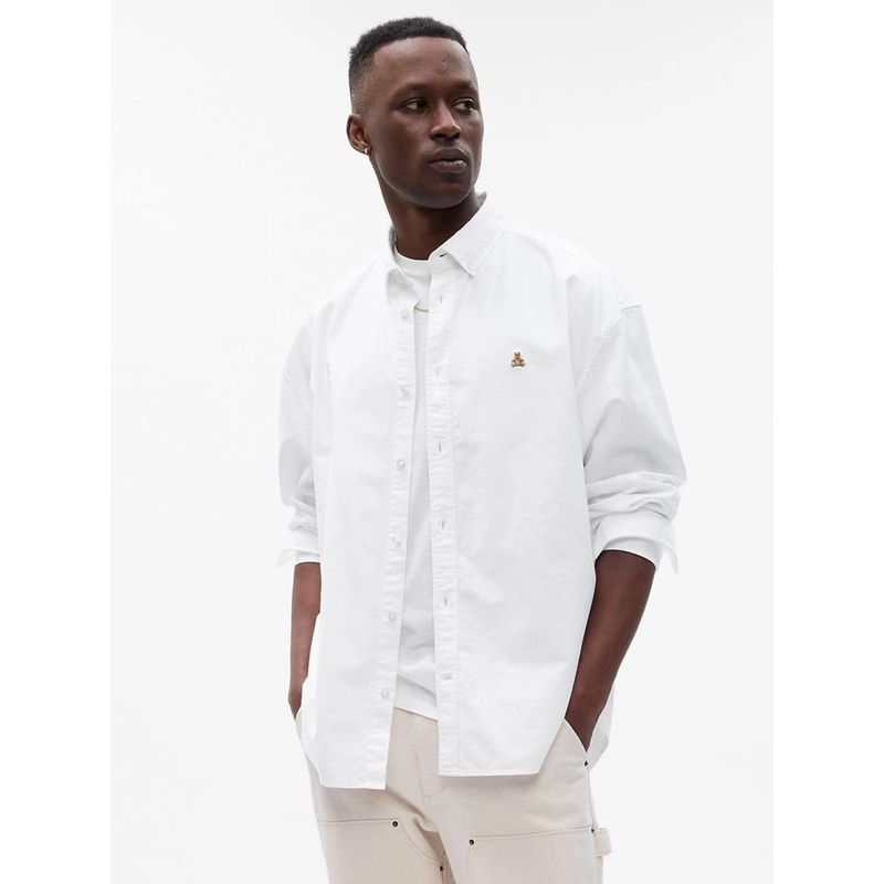 GAP White Men's Button-Down Full Sleeve Shirt (L)