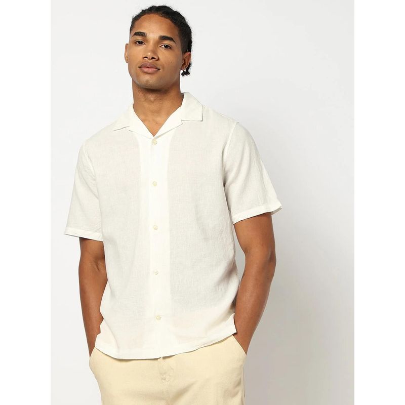 GAP White Men's Short-Sleeve Regular Fit Shirt (S)