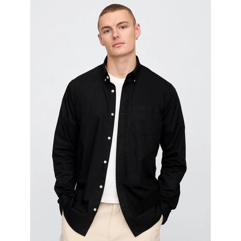 GAP Black Men's Full Sleeve Button-Down Shirt (XS)