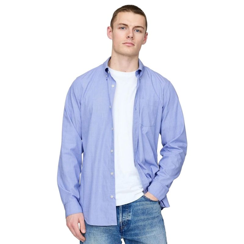 GAP Blue Men's Button-Down Full Sleeve Shirt (L)