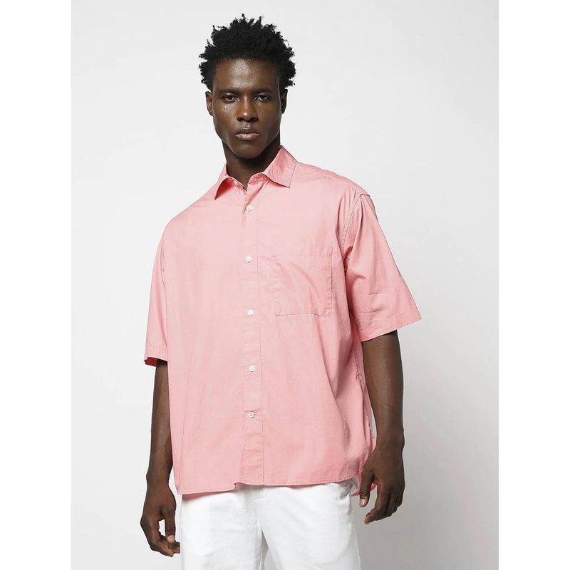 GAP Pink Men's Regular Fit Poplin Shirt (S)