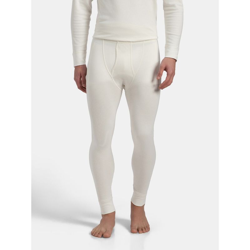 Jockey 2421 Men Super Warm Combed Cotton Rich Brushed Thermal Long John - Off White (M)