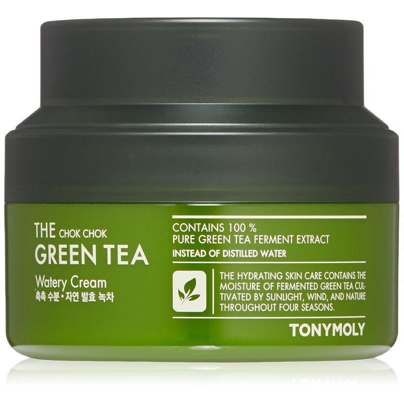 TONYMOLY Korean The Chok Chok Green Tea Watery Cream-Lightweight Gel Cream to Hydrate Dry Skin