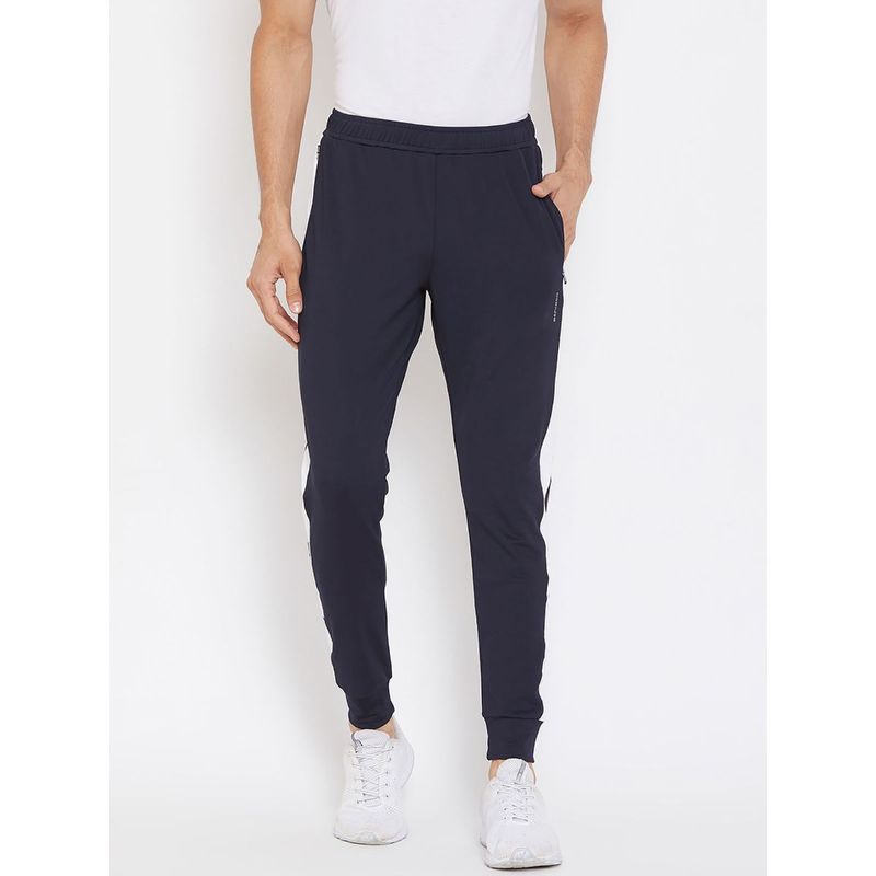 Athlisis Men Navy Grey Solid Slim Fit Joggers (M)