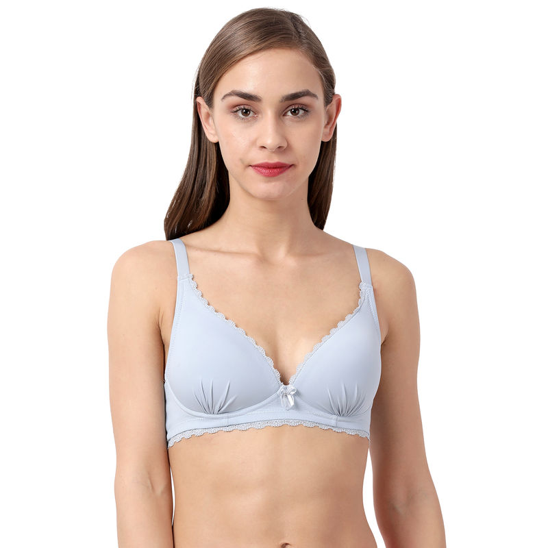Taabu by Shyaway Plunge Bras - Padded Wirefree 3/4 Coverage - Blue (32D)