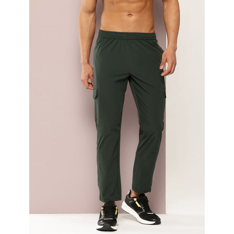 TURNFIT Olive Men Straight Fit Training Trackpant with Utility Pocket (M)
