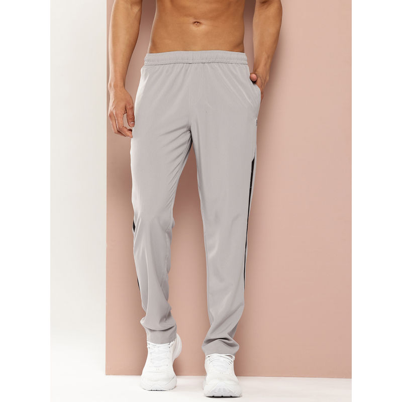 TURNFIT Grey Lightweight Running Trackpant with Colorblock Side Panel (L)