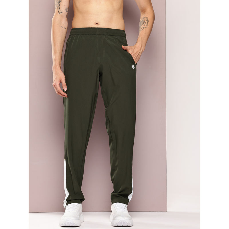 TURNFIT Olive Breathable Training Trackpant with Airflow Mesh (S)