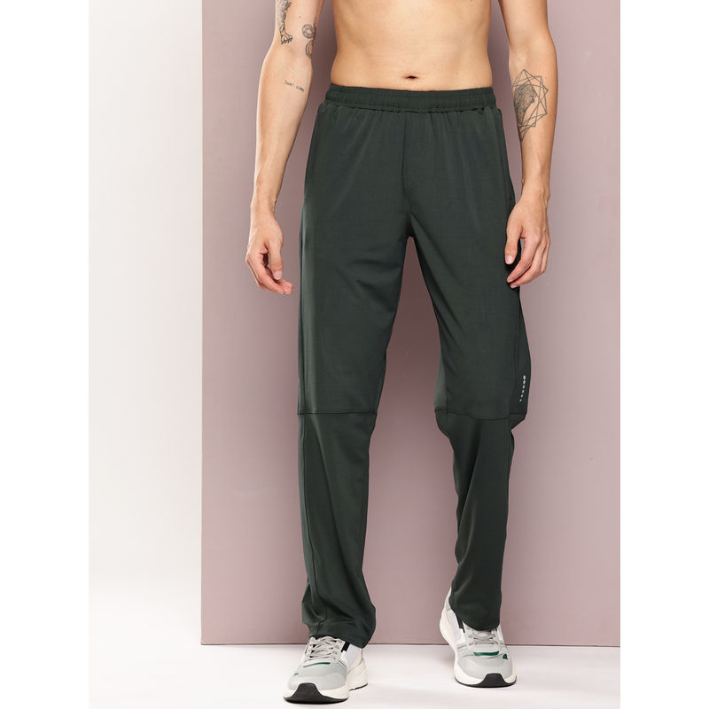 TURNFIT Olive Solid Color Trackpant with Reflective Label (S)