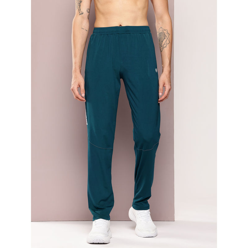 TURNFIT Green Typographic Print Trackpant with Zipper Pocket (S)