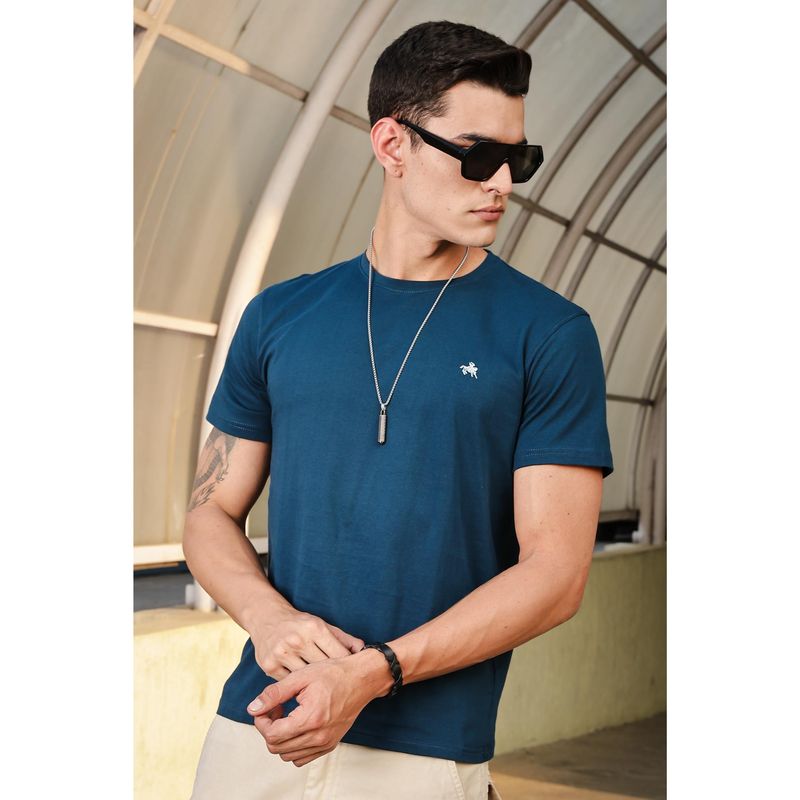 Parcel Yard Men Round Neck Solid Regular Fit Cotton T-Shirt (L)