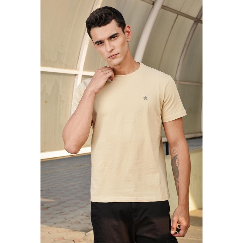 Parcel Yard Men Round Neck Solid Regular Fit Cotton T-Shirt (M)