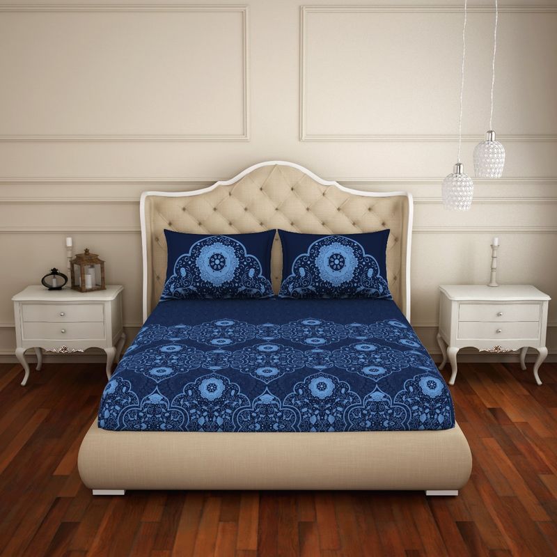 Buy Welspun 100 COTTON Fitted Bedsheet ANTI BACTERIAL SOFT FEEL SKIN