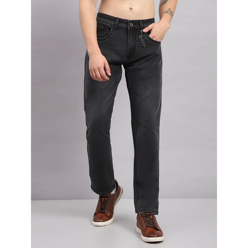 Monte Carlo Mens Grey Solid Denim Jeans (38)