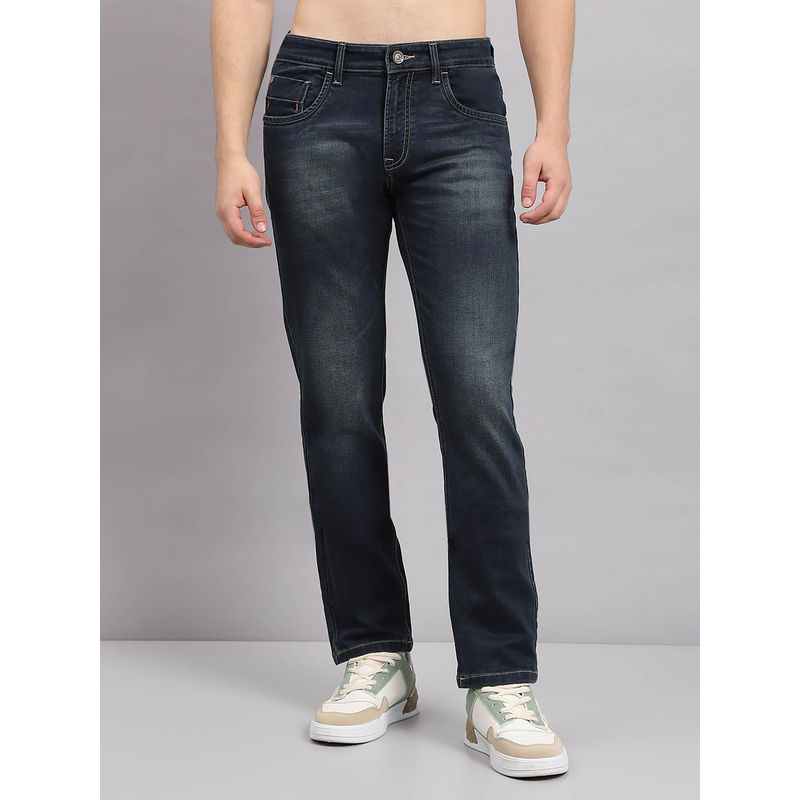 Monte Carlo Mens Blue Solid Denim Jeans (38)