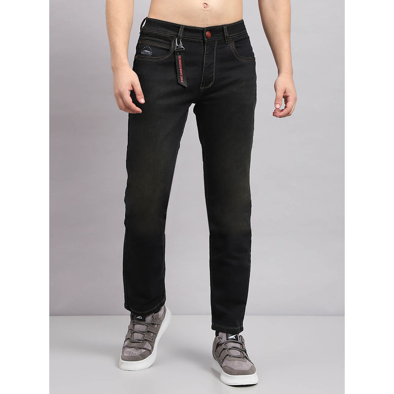 Monte Carlo Mens Black Solid Denim Jeans (38)