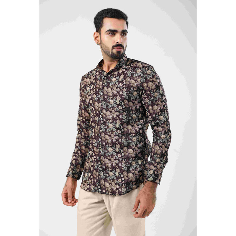 ETHNIC INDIA Floral Polyester Black Regular Straight Kurta (38)